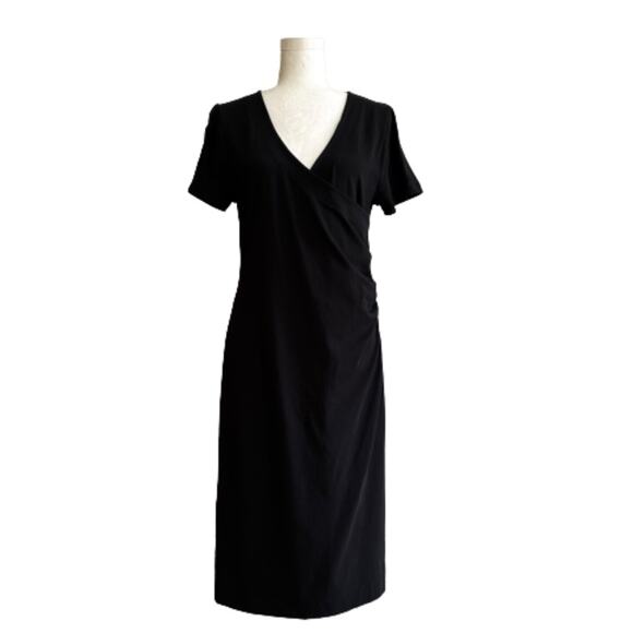 Soft Surroundings Dress Black Shapely Anywhere Short Sleeve Ruched Small - Picture 12 of 12